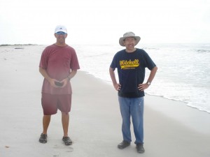 My brother, Joe Denton, and I on Dauphin Island just west of Katrina Cut