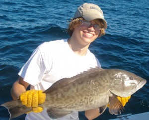 My son, Leo, and the grouper he caught