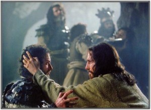 Jesus healing Malchus' ear